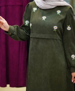 مانتو عبا مخمل کبریتی