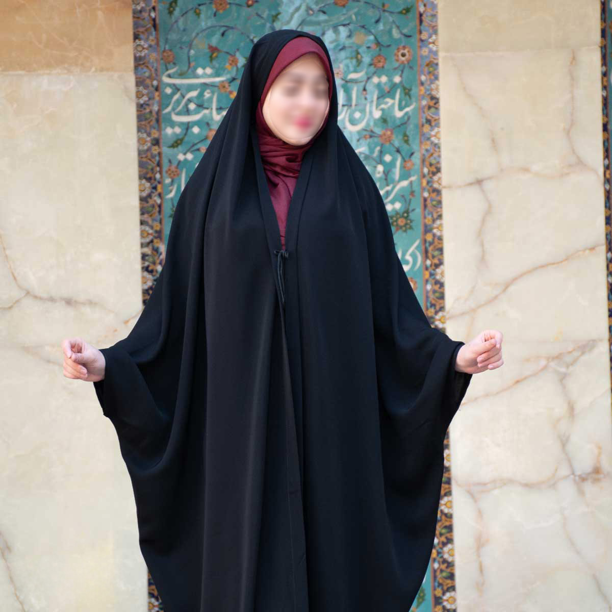 چادر خبرنگاری یا کارمندی جنس کرپ کره درجه یک - Image 5