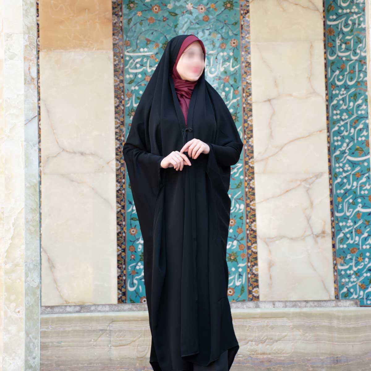 چادر خبرنگاری یا کارمندی جنس کرپ کره درجه یک - Image 4