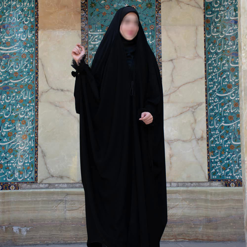 چادر عبا مجلسی آستین مچی دار توردار