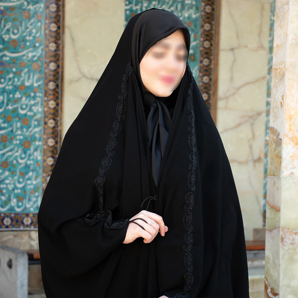 چادر عبایی جده مدل کم نگین (چادر عربی) - Image 3